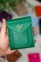 Zoozie Bags Cartera de Mujer Verde de Cuero PU Elegante y Práctica, 12x10x1.5 cm